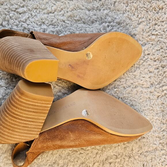 Lucky Brand Women's Aroyli Leather Slingback Pump‎ Heels Size 9M Tan Pointed Toe - Picture 8 of 8